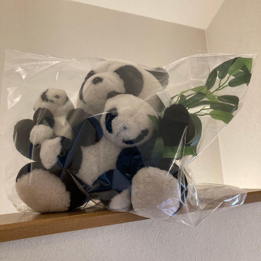 ★稀少《羊革・ベビーラム》パンダ親子セット上質毛皮素材　一点物