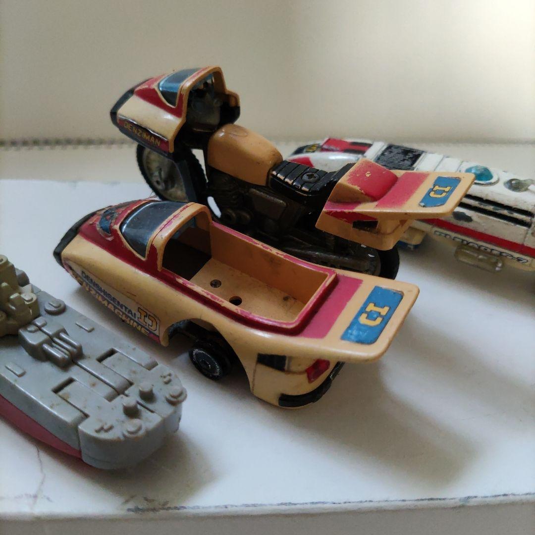 マシンロボ、ポピーミニカーセット 4点 車両 船 バイク