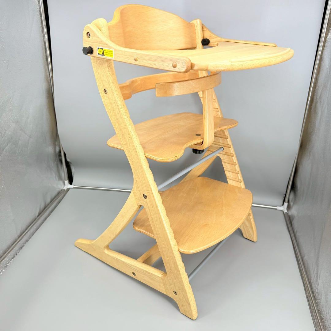 美品！　大和屋 すくすくチェア プラス テーブル＆ガード　ナチュラル