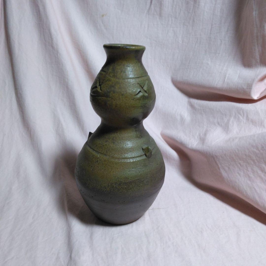 備前焼　瓢箪型　花入れ