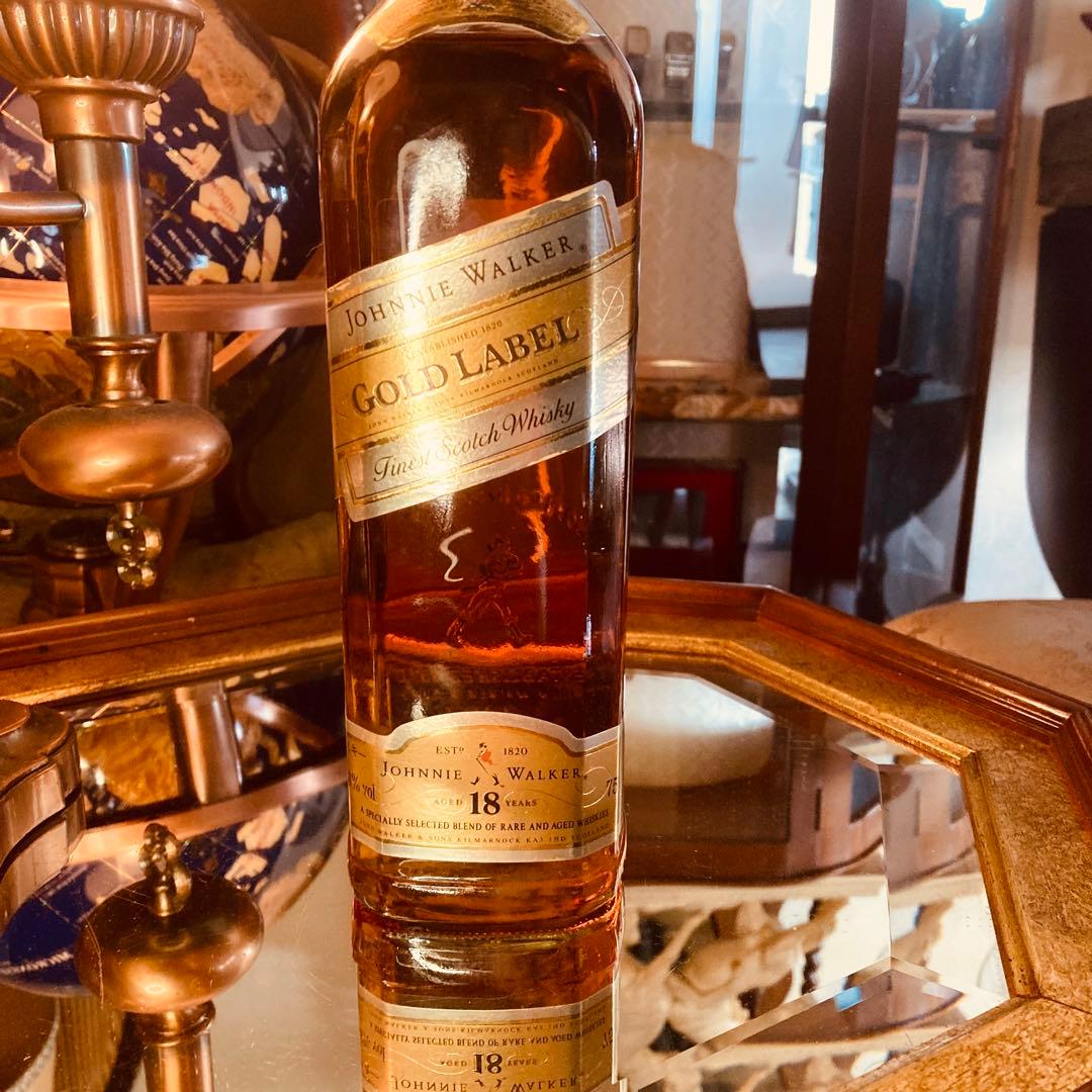 湯布院アンティーク未開封古酒ジョニーウォーカー ゴールドラベル18年オールド