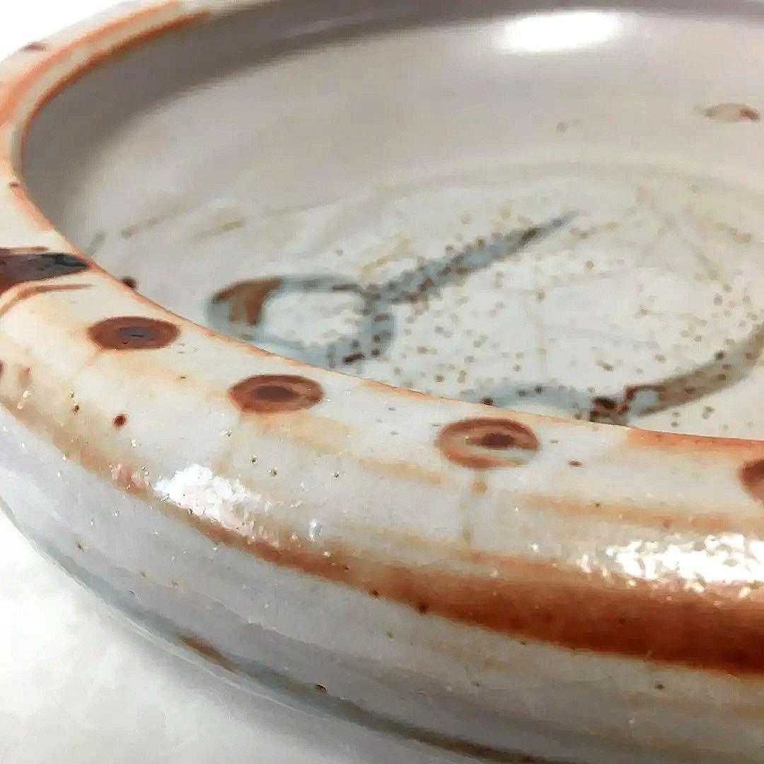 美濃焼 　志野焼　 大皿　桐箱付き　田中源也/作　A5788