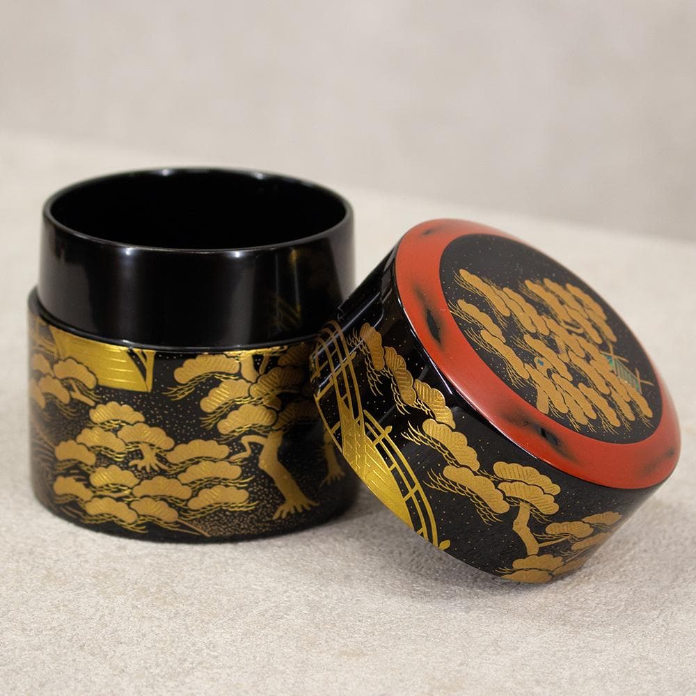 中谷秀斎 住吉蒔絵 茶器 棗 螺鈿装飾 茶道具 共箱