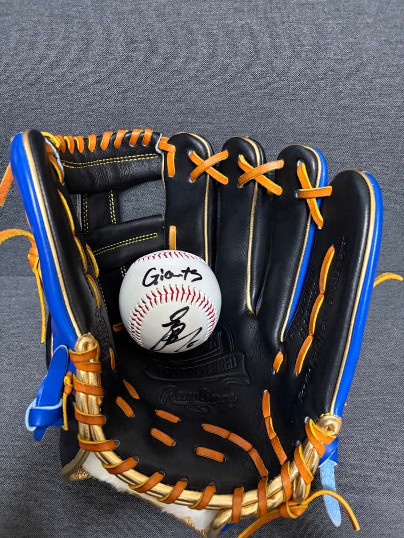 門脇誠　プロ支給品グローブ　サインボール付読売巨人軍