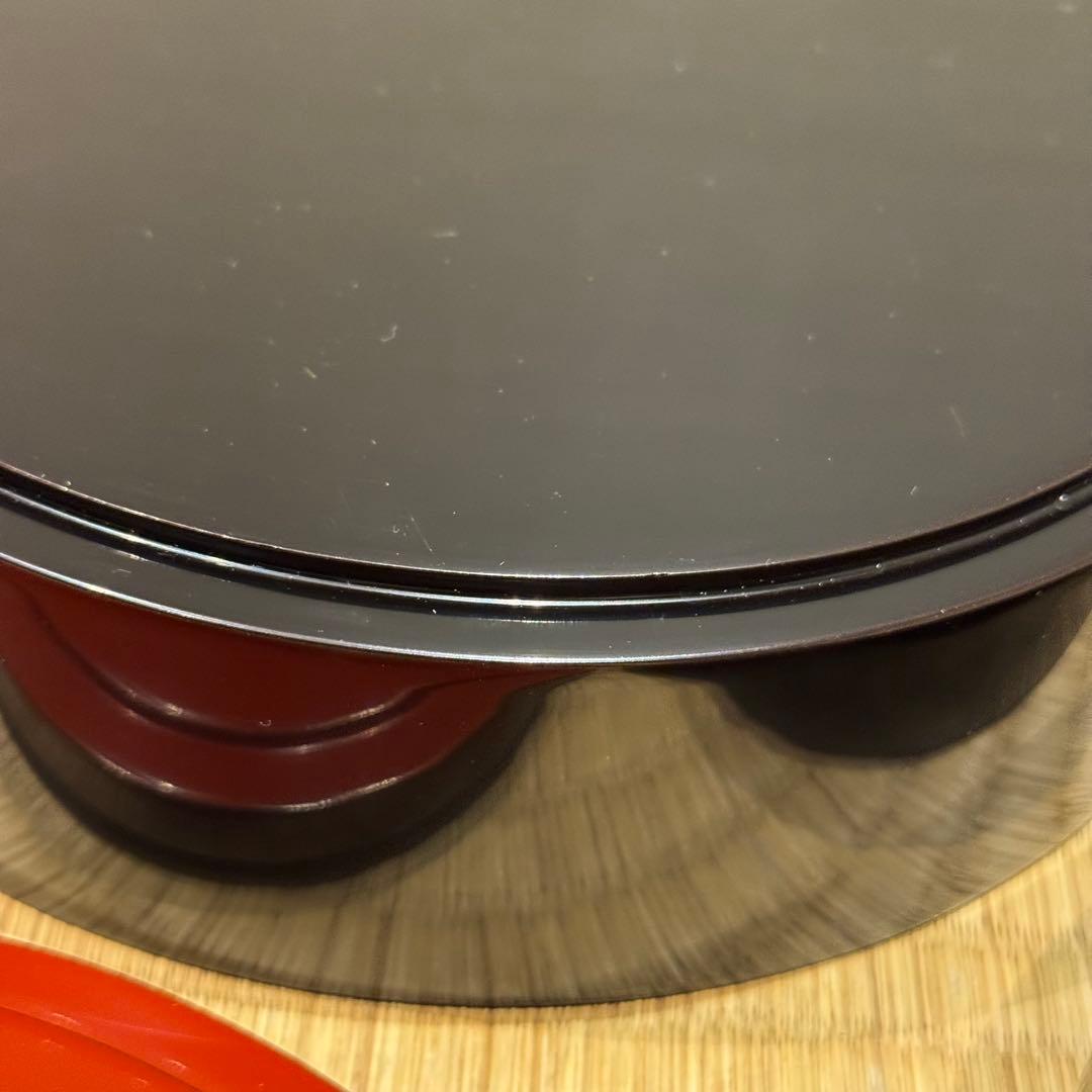 輪島塗 池盛漆器謹製 本堅地 網代沈金 丸重 共箱 美品