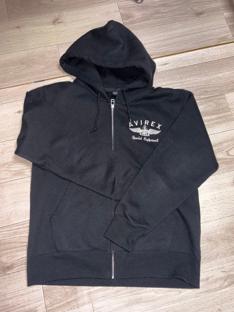 AVIREX ブラック フルジップパーカー セットアップ
