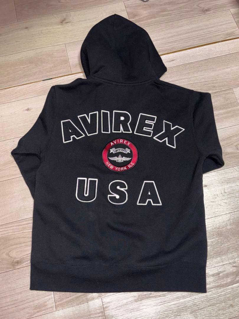 AVIREX ブラック フルジップパーカー セットアップ