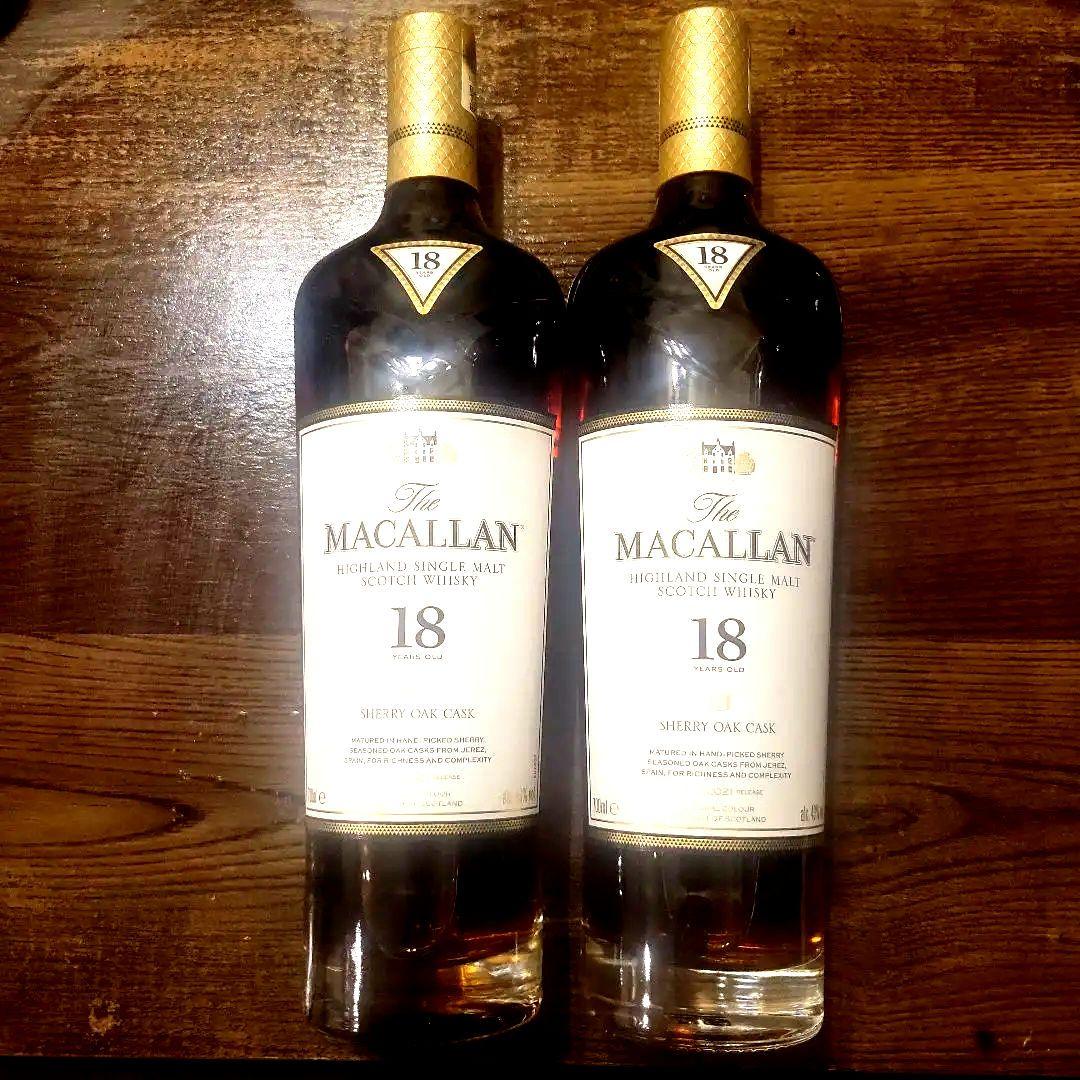 マッカラン18年 シェリーオークカスク2021 700mI 43%　2本