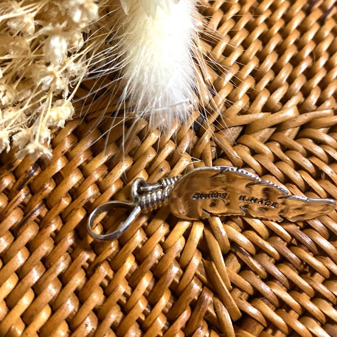 インディアンジュエリー　ハーヴィーメイスシルバーペンダントトップ　フェザー