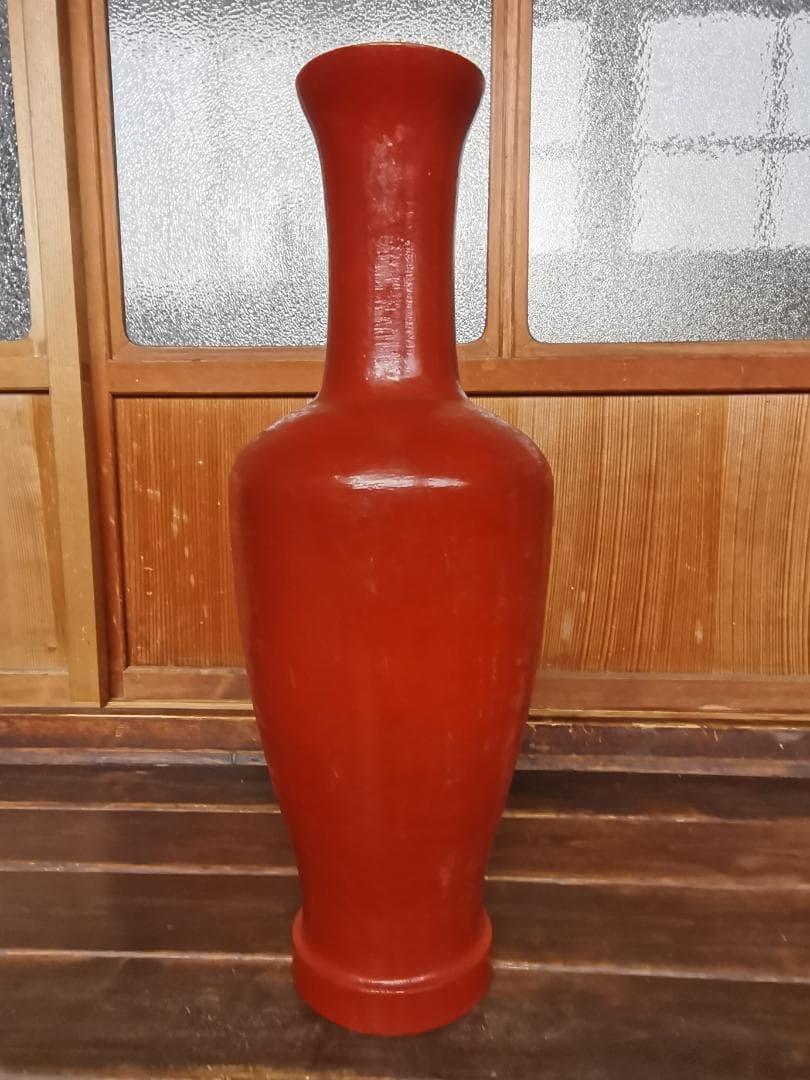 朱塗　木製　大型花瓶　花生　5.5㎏