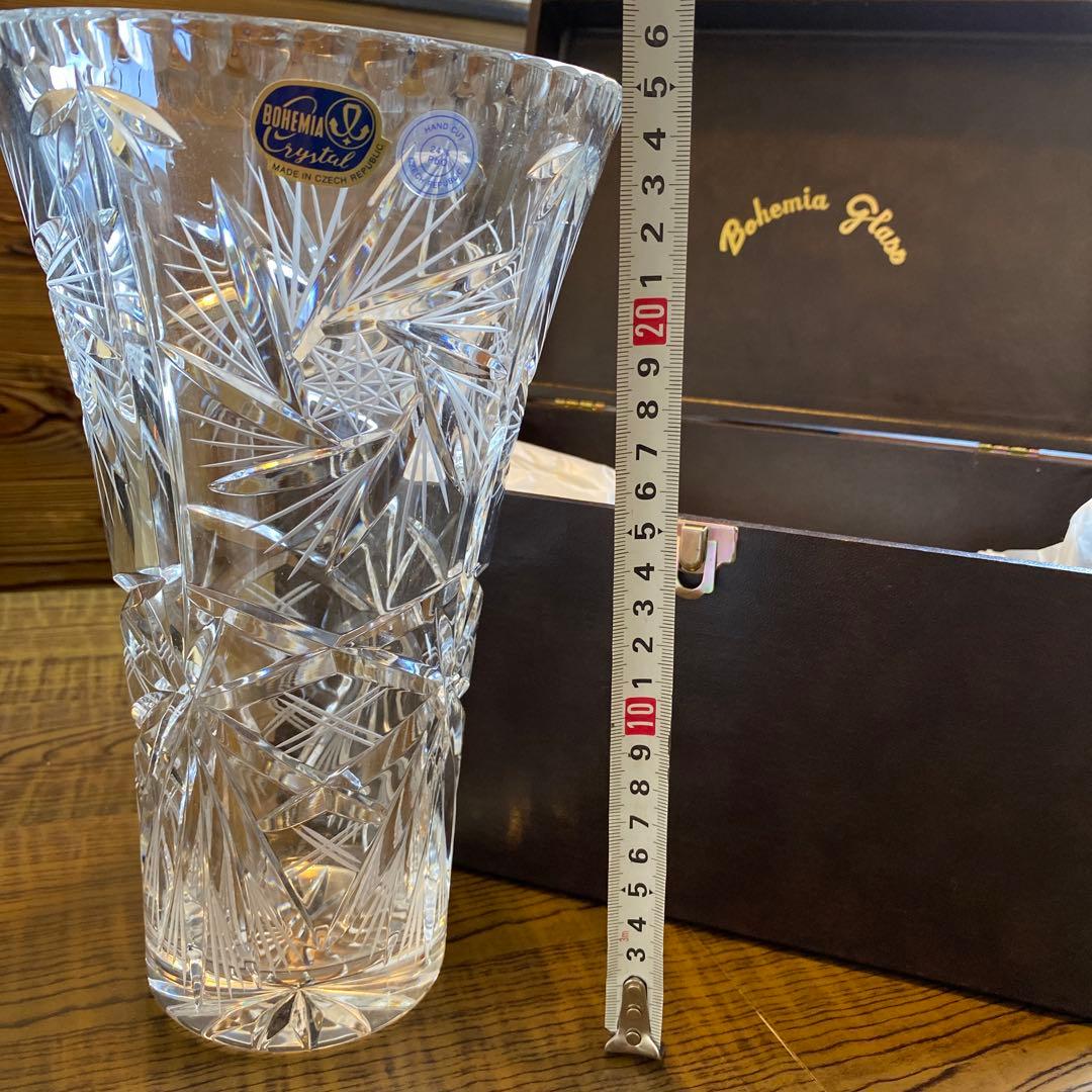 Bohemia Crystal クリスタルガラス 花瓶 高さ約26cm