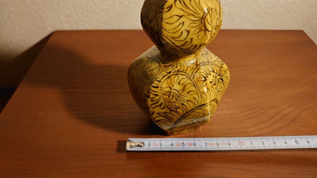 古九谷　九谷焼　徳利　ねじり　花入　蔵出し　江戸期　角福　黄釉　１客