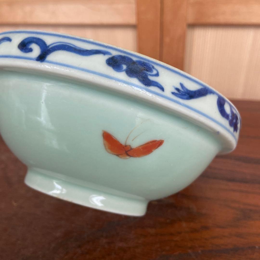 古伊万里色絵折枝牡丹文玉縁鉢 江戸時代