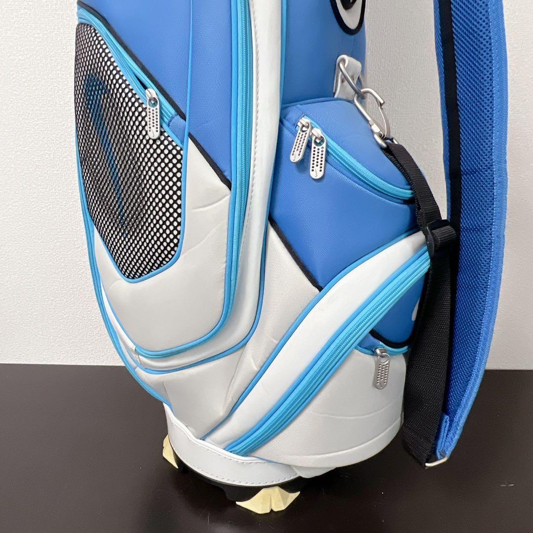 希少 NIKE ナイキ キャディバッグ 6分割 ブルー ホワイトゴルフバッグ軽量