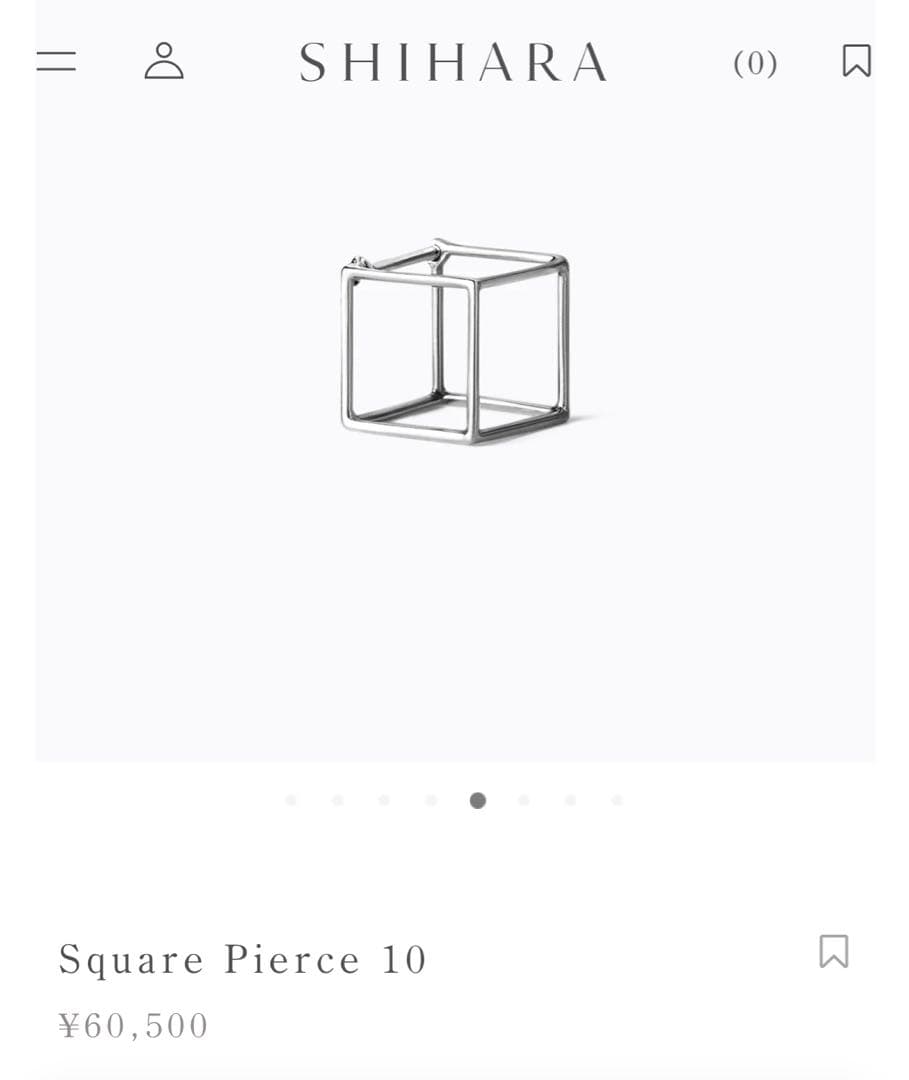 SHIHARA シハラスクエアピアス10 18K White Gold