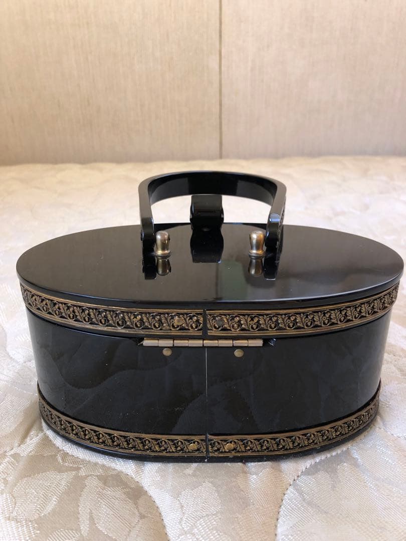 ヴィンテージ　ルーサイト　ベークライト　バッグ　ブラック