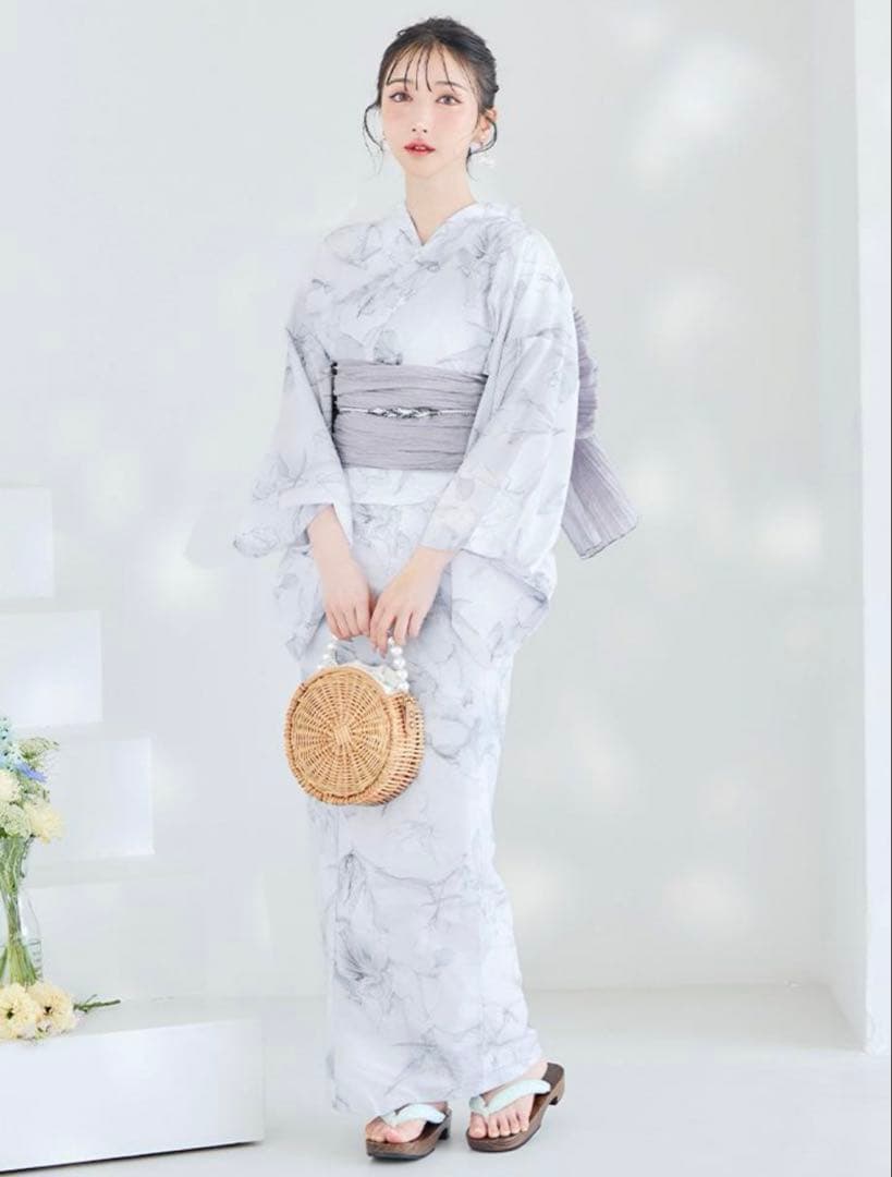 Riu sugar コラボ 大理石×百合柄浴衣 4点セット