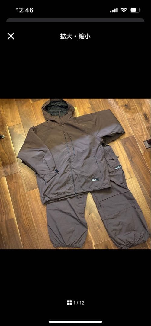 ブラウン フード付きスノーボードウェアセット