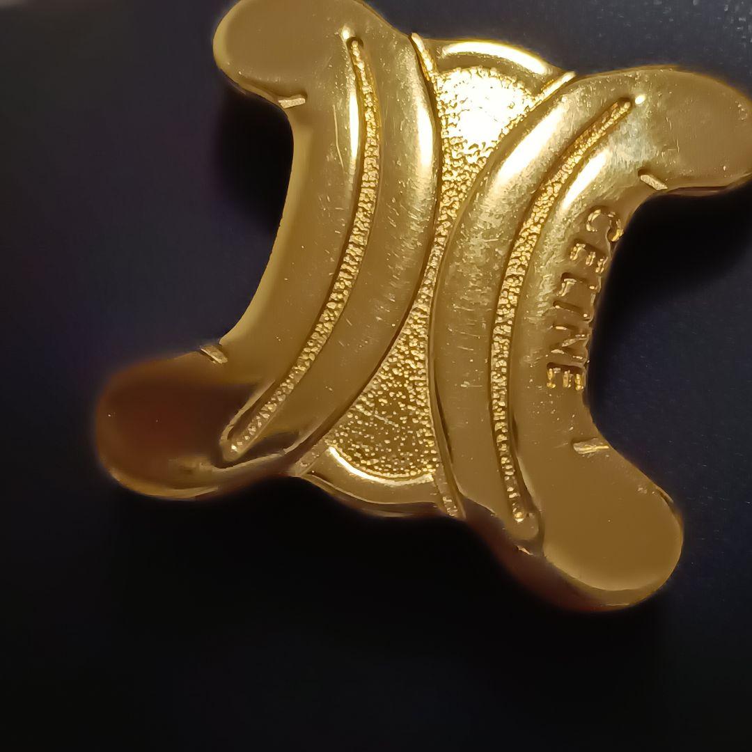 CELINE✨セリーヌ　トリオンフ　 ゴールド ブローチ　ヴィンテージ