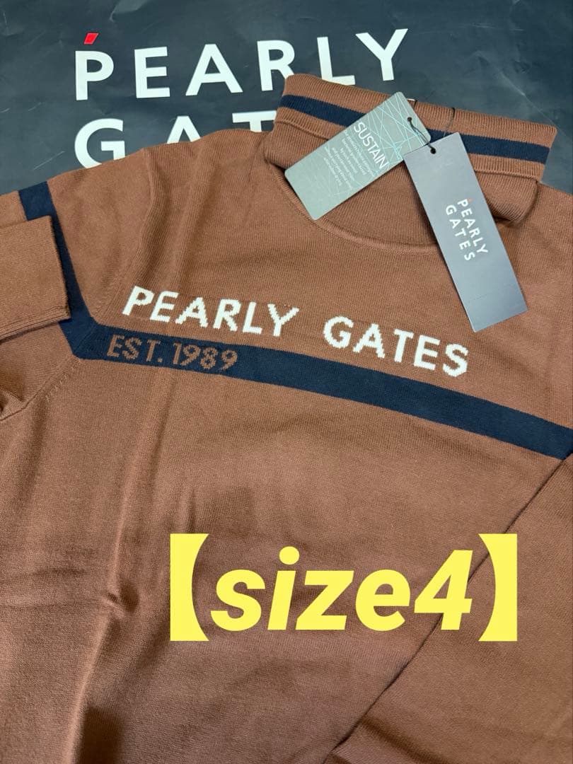 新品正規品【PG/4】パーリーゲイツ ハイネック長袖ニットカットソーモックネック