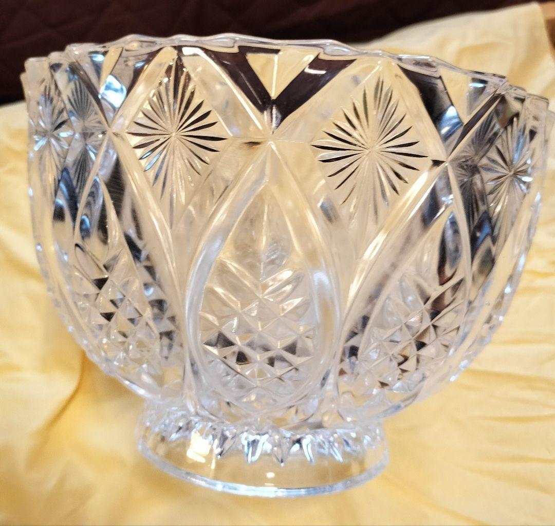 茶道具　水指　江戸切子　義山鉢　ギヤマン　箱付