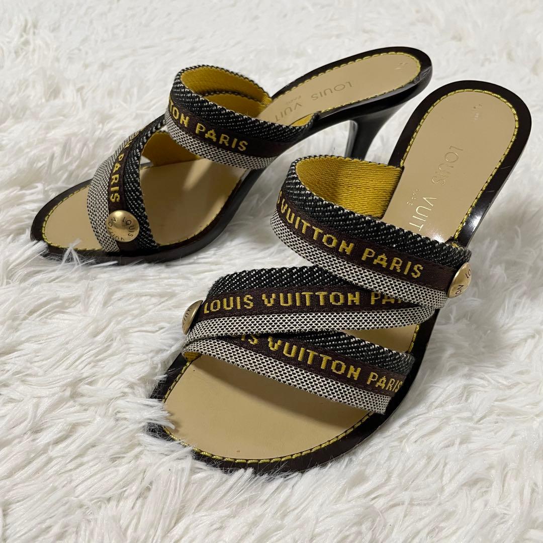 ルイヴィトン サンダル ロゴストラップ 希少 22.5cm
