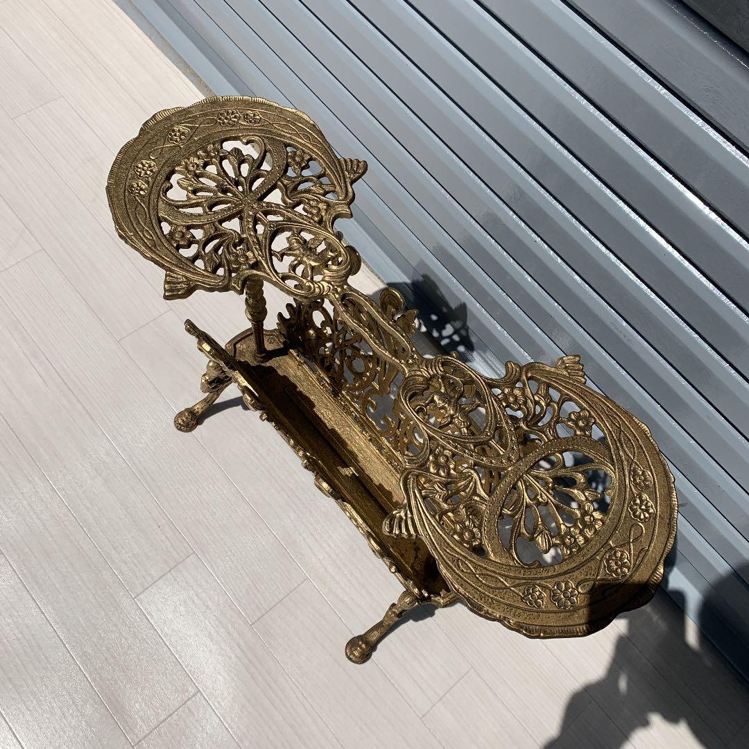 イタリア製　マガジンラック　アンティーク調