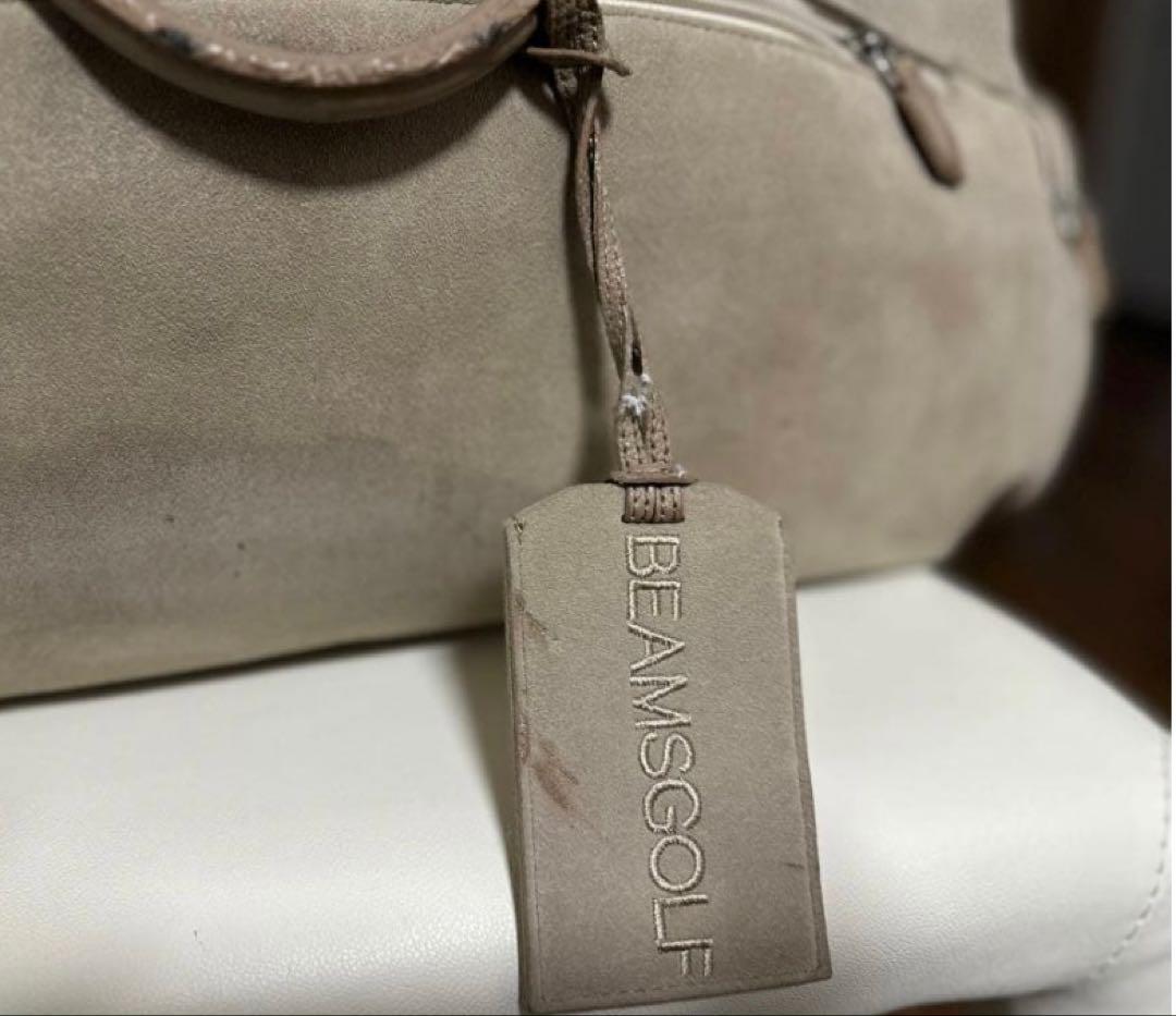 BEAMS GOLF ウルトラスエード ボストンバッグ　ベージュ