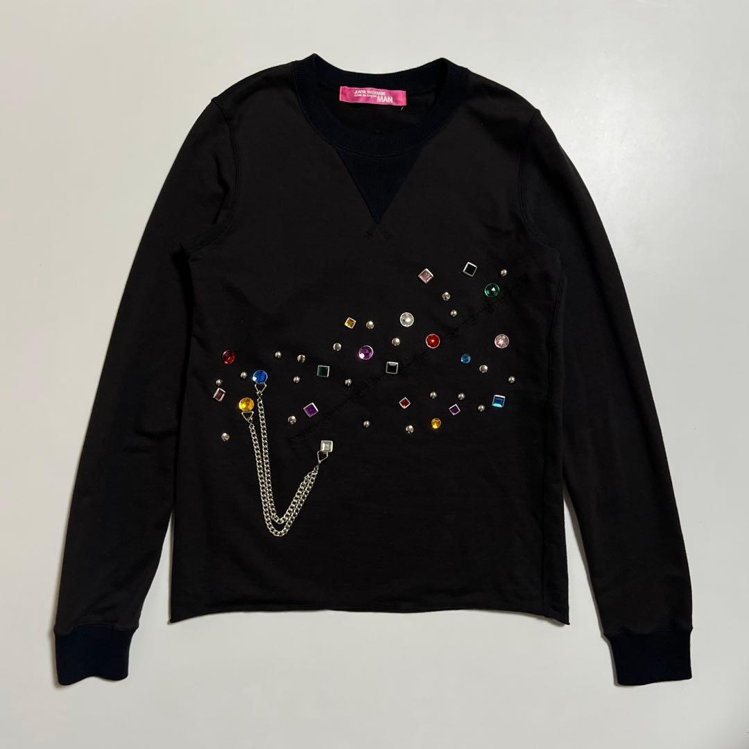 JUNYA WATANABE MAN スウェット ビジュー チェーン ブラック