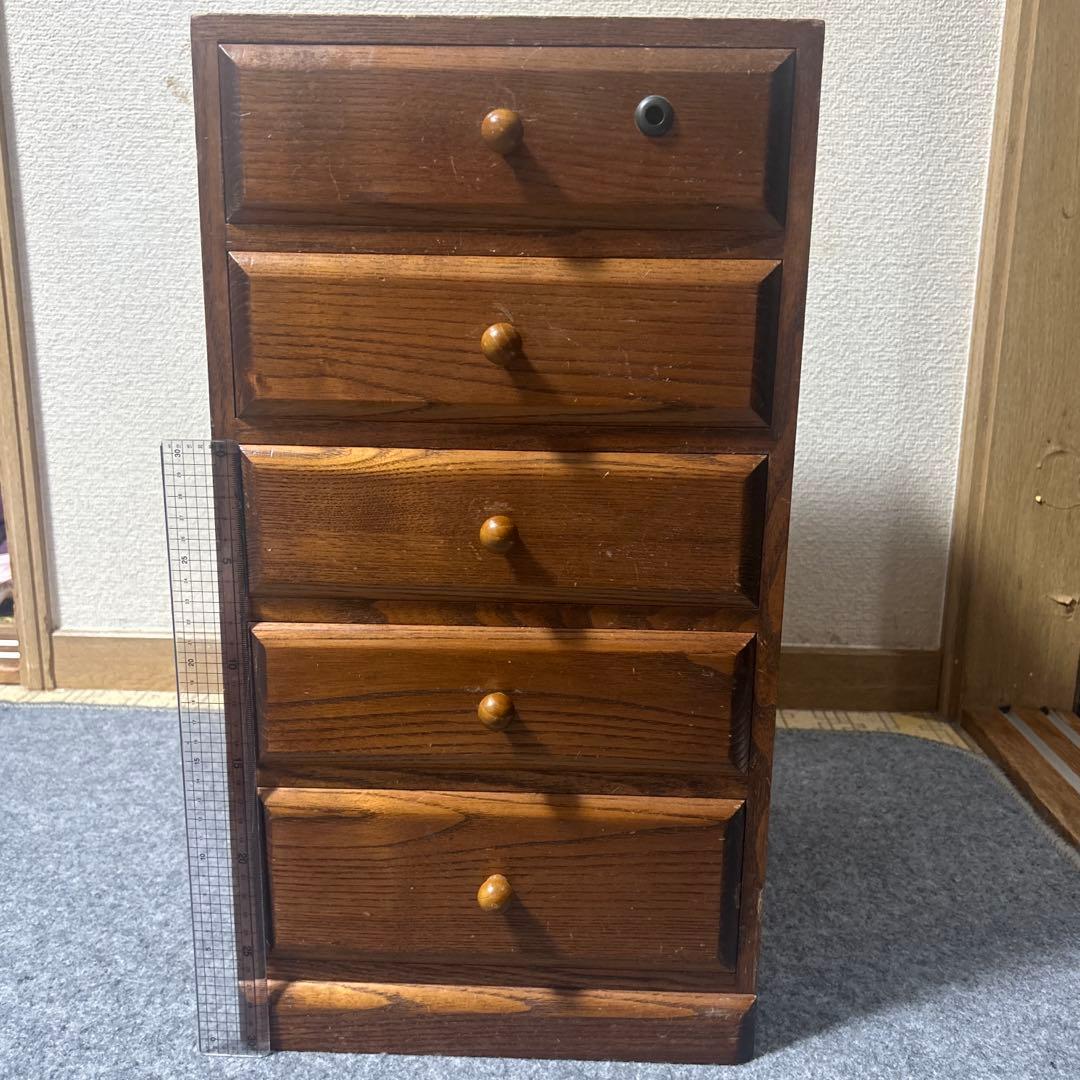 小物・書類収納に◎ 木製 小箪笥 5段 和風 レトロ