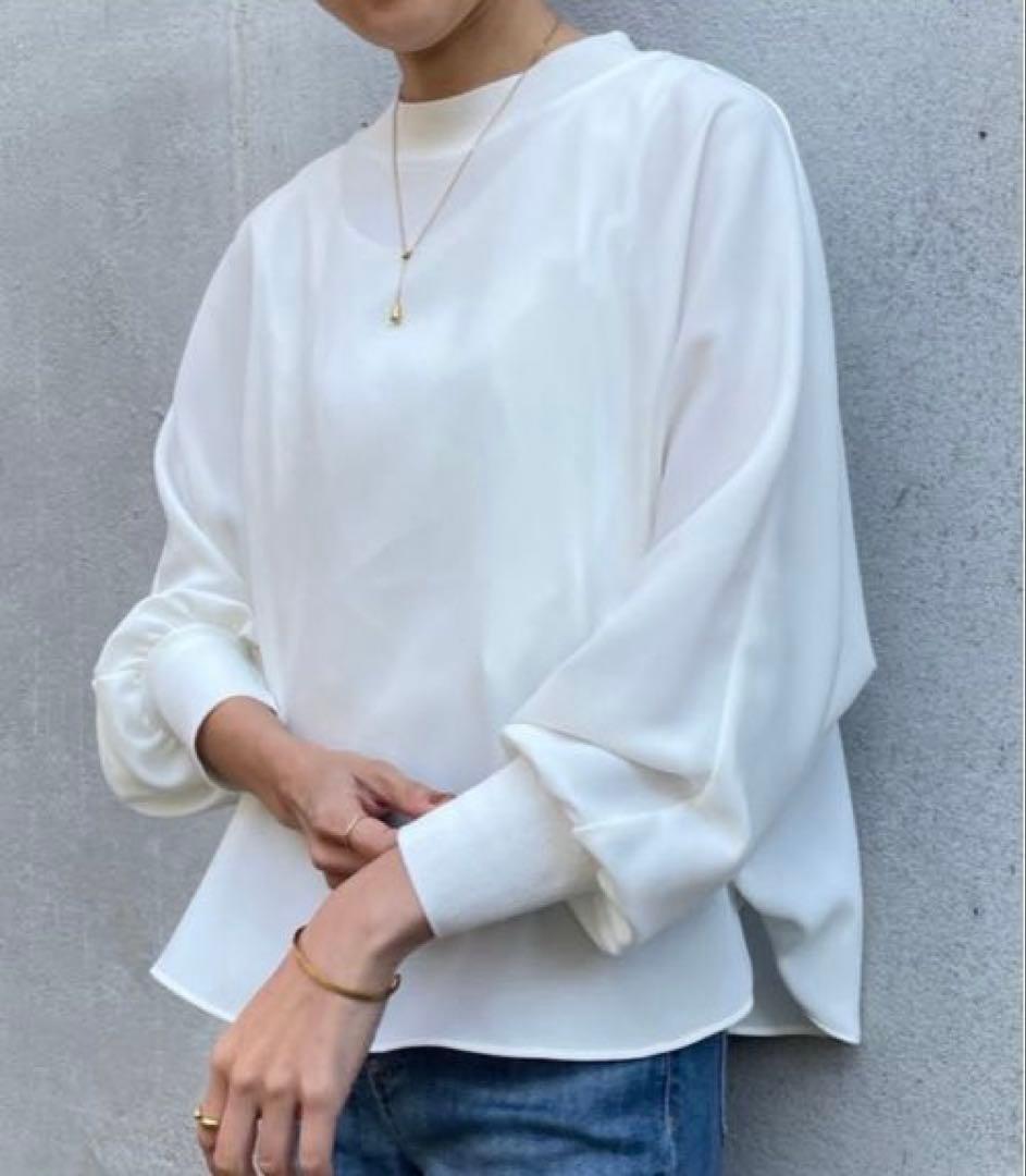 ビアズリー★ニットコンビドルマンブラウス　ホワイト