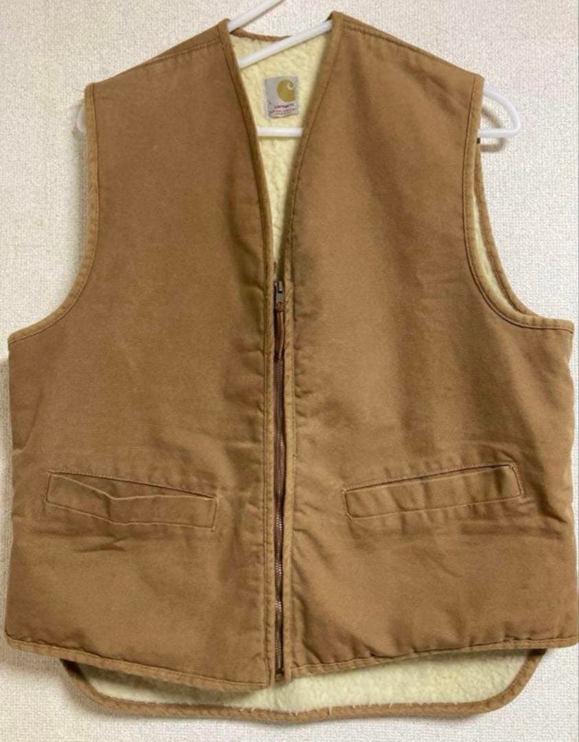 カーハートダックベスト　90s ベージュ