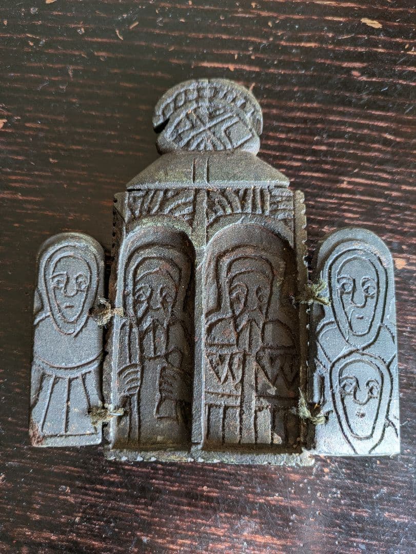 エチオピア正教　イコン　6面 宗教画　キリスト教　石彫刻