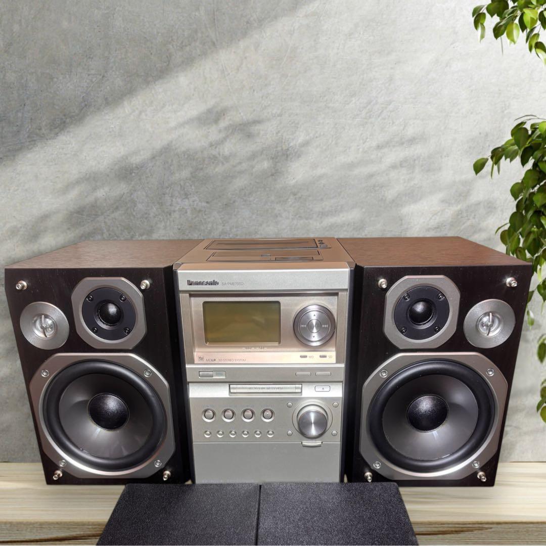 極美品　Panasonic SA-PM870SD CD MDカセットデッキ