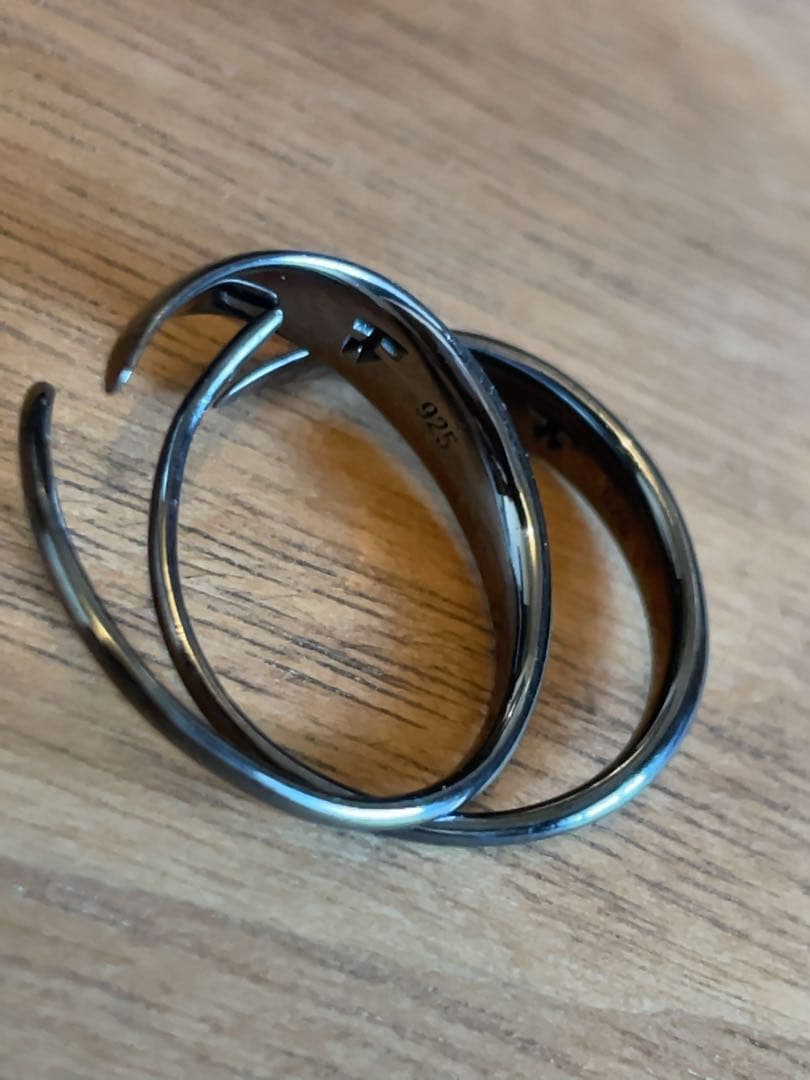 TOM WOOD フープピアス ブラック シルバー925