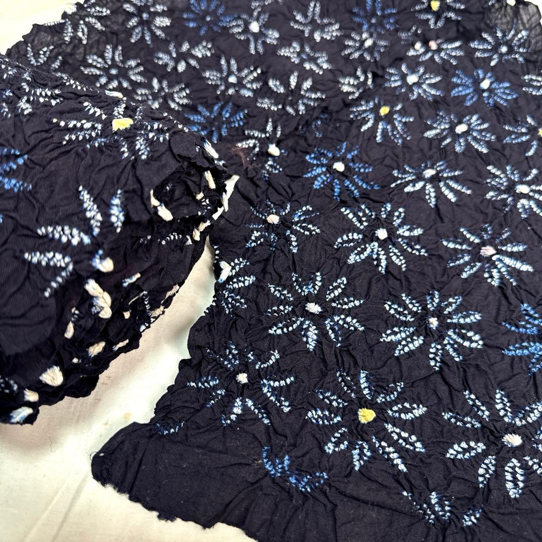 2898★かわいい花柄　絞り　浴衣反物★有松　鳴海★