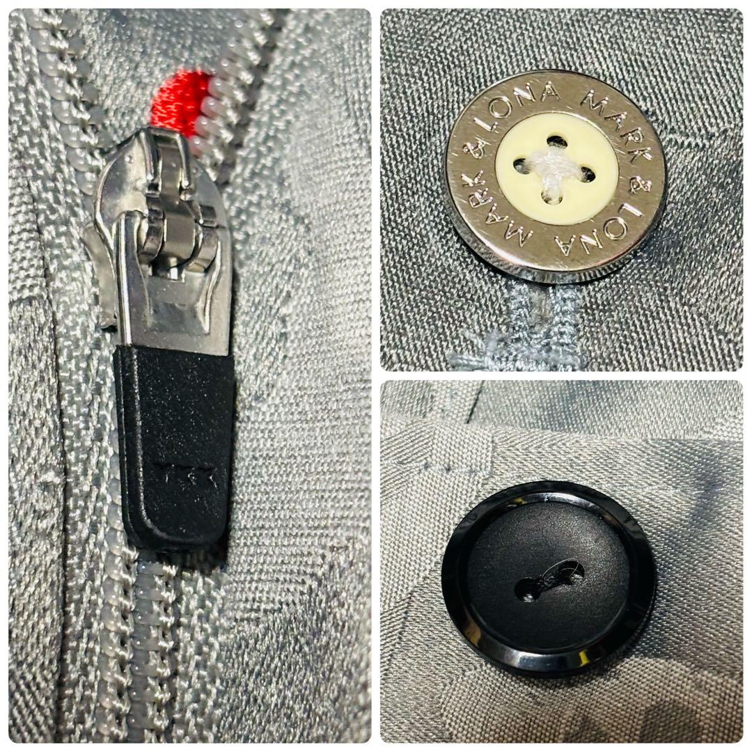 美品 マークアンドロナ パンツ グレー カモフラ 迷彩 スカル ストレッチ L