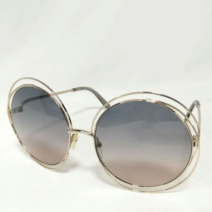 美品 Chloé 二重リム ラウンドサングラス CE114S 62□18 d14