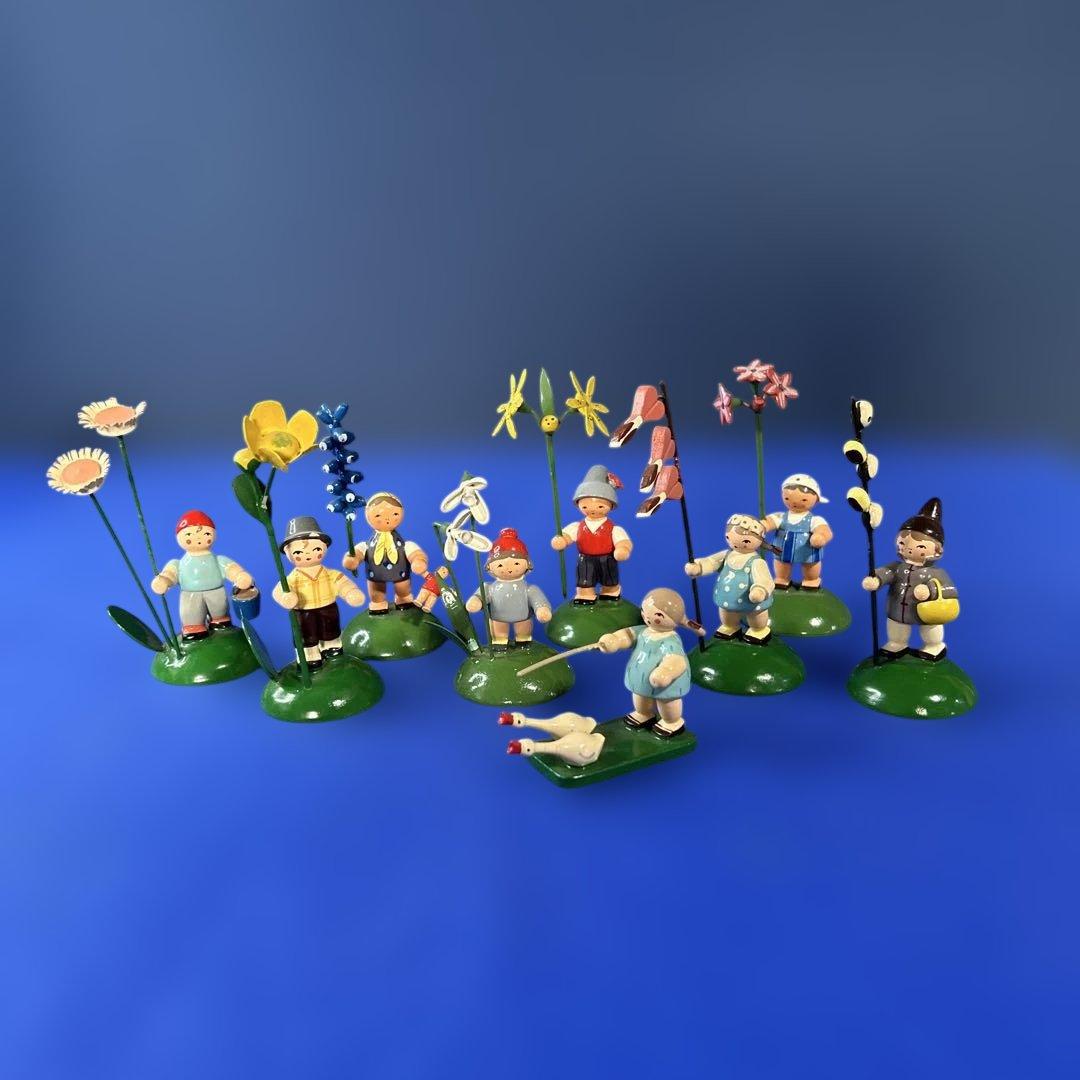 Erzgebirgische Volkskunst フラワーチルドレン 木製