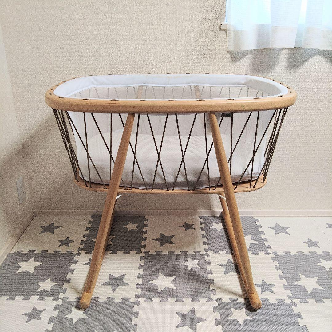 チャーリークレーン　ベビーベッド　ゆりかご　クミクリブメッシュ⭐︎