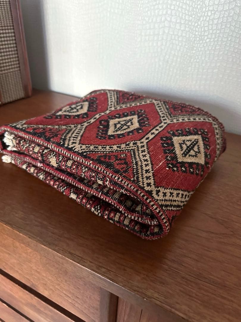 120×71 ヴィンテージラグ　手織ラグ