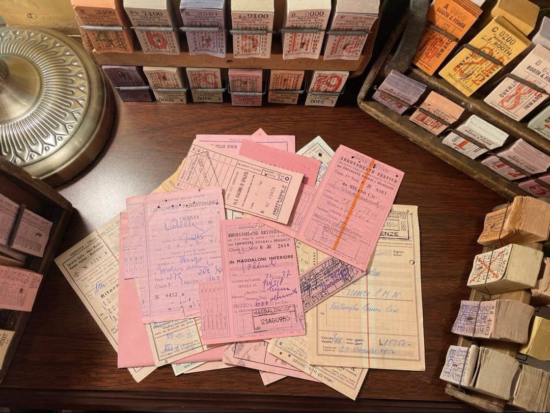 海外　鉄道チケット　ピンクカラー　32枚　ヴィンテージ