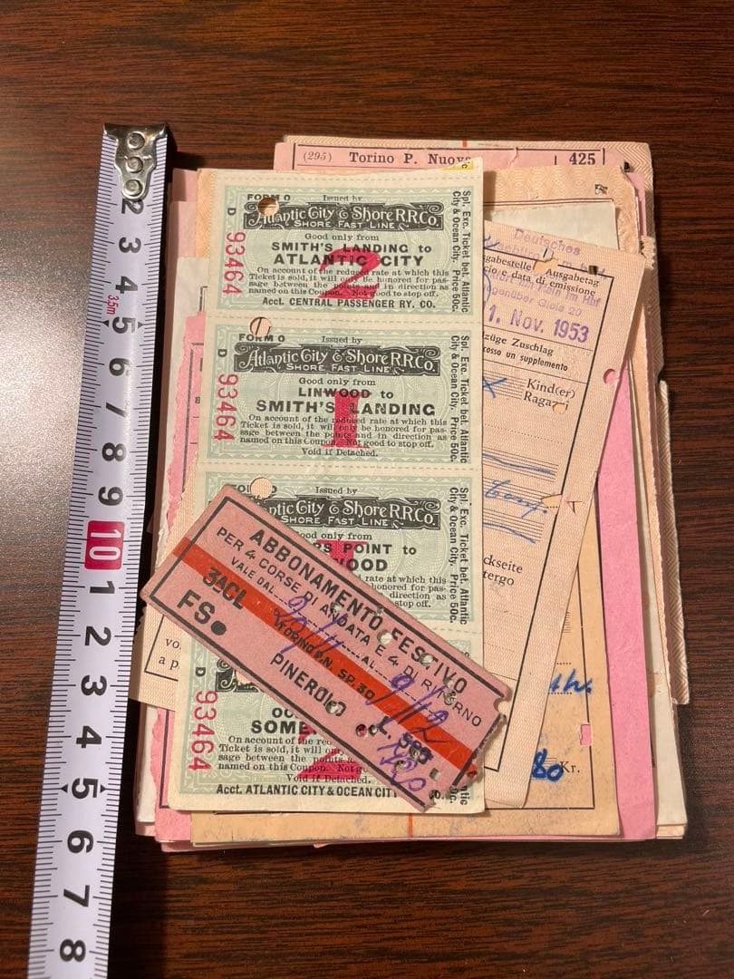 海外　鉄道チケット　ピンクカラー　32枚　ヴィンテージ
