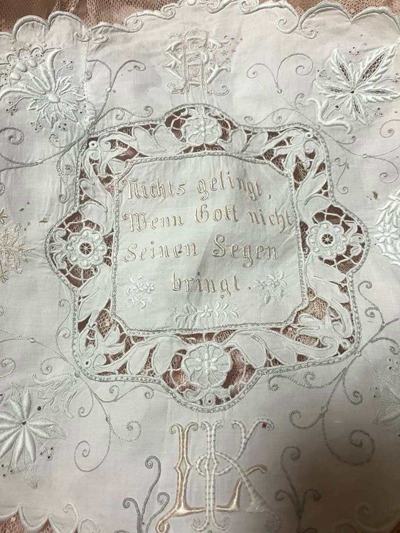お値下げ　レア　19世紀　ドイツ　アンティーク　サンプラー　レース