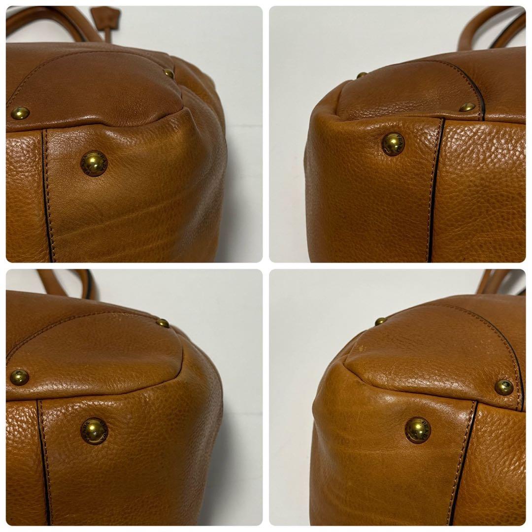 u85【美品】プラダ　ロゴ金具　レザー　クロシェット　ハンドバッグ　トート.