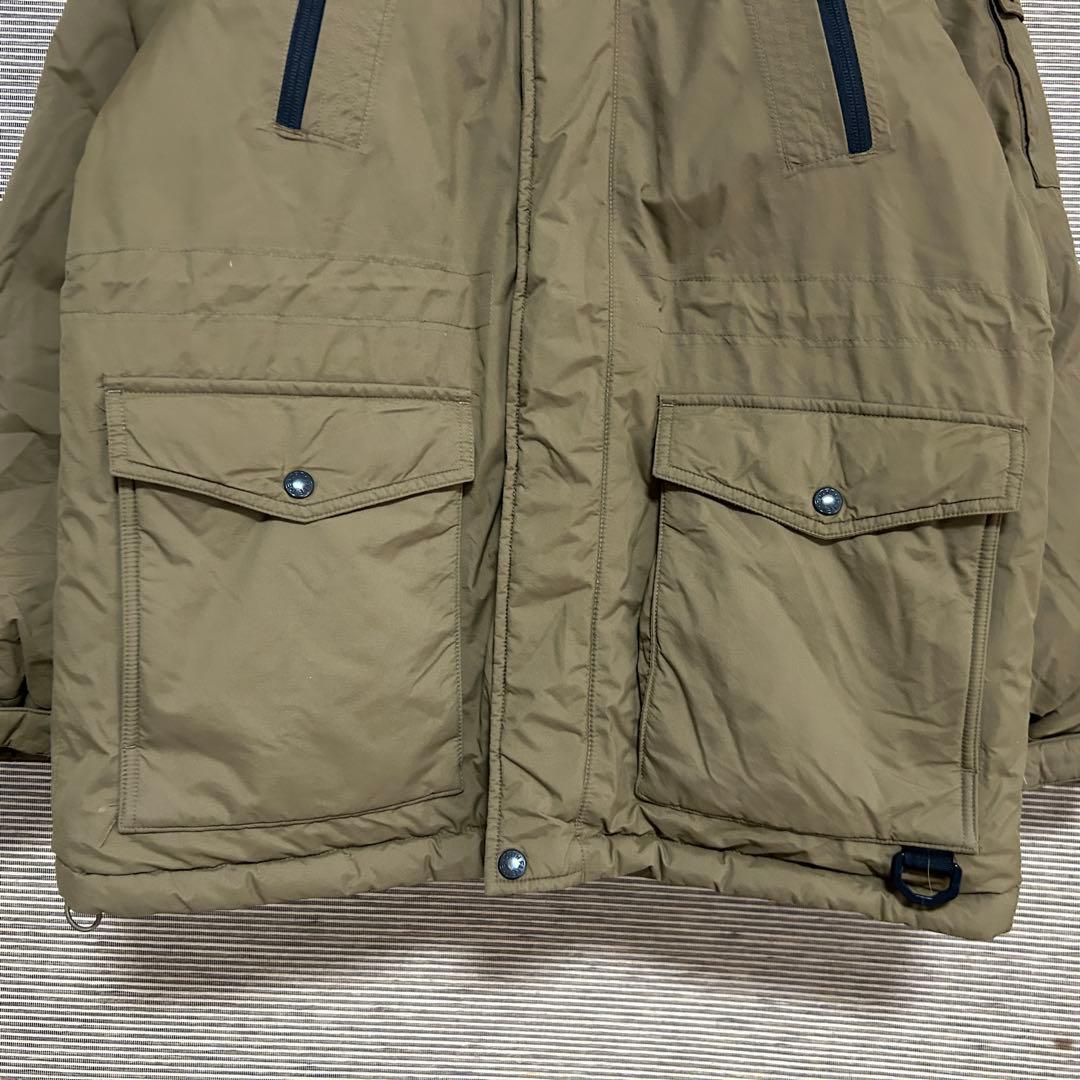 【ノースフェイス】ダウンジャケット モッズコート　こげ茶　フェイクファー刺繍H3