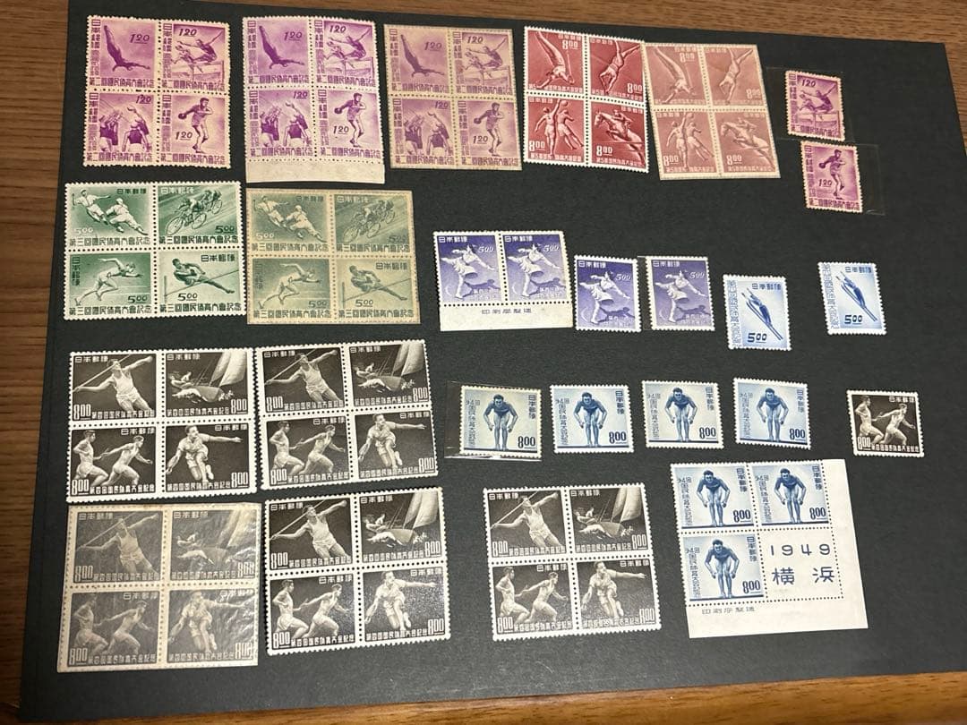 「銭単位切手」第二回国民大会〜第五回国民大会　ブロック、バラ　送料込