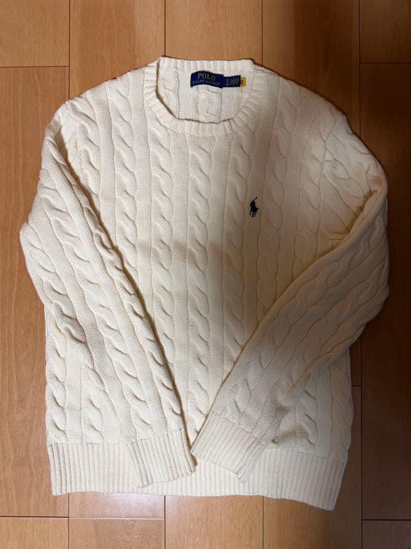 ポロ　ラルフローレン　ケーブルニット　ホワイト　S 今期モデル