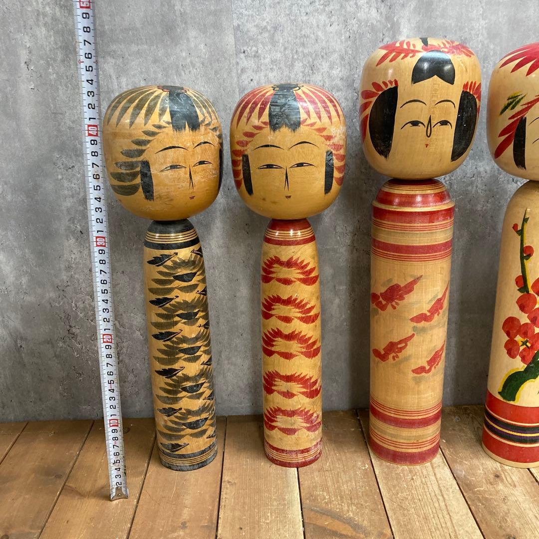 D-3 【希少】伝統こけし 6点セット まとめ売り（鳴子系・記念文字入り含む）