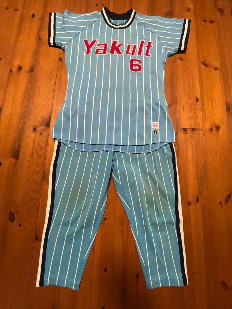 【プロ支給品・激レア】ヤクルトスワローズ 若松勉 #6 ユニフォーム上下 当時物